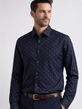 Ted Baker London Black Geometric Print Button-Down Shirt